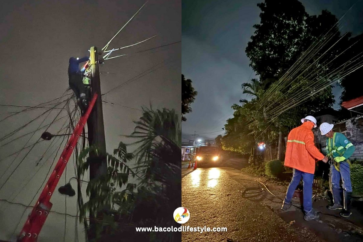 Negros Power Linemen fixing powerlines