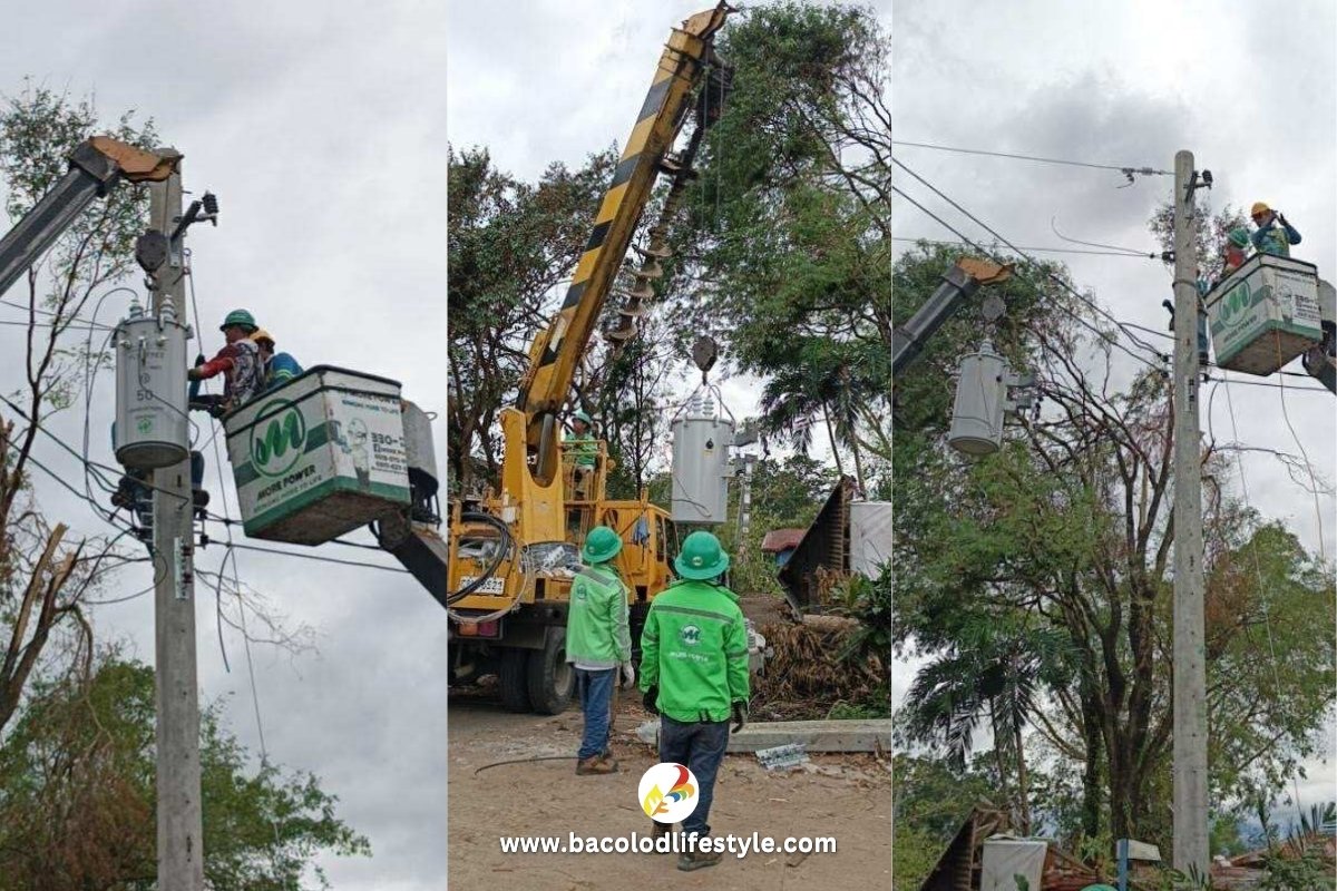 Team from More Power Iloilo helping in the restoration efforts of Negros Power